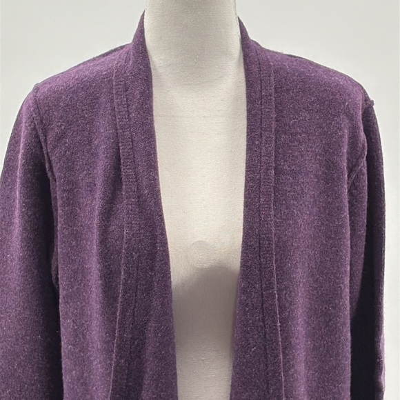 Eileen Fisher 100% Wool Cardigan Sweater in Purple - Size Medium - Picture 2 of 6